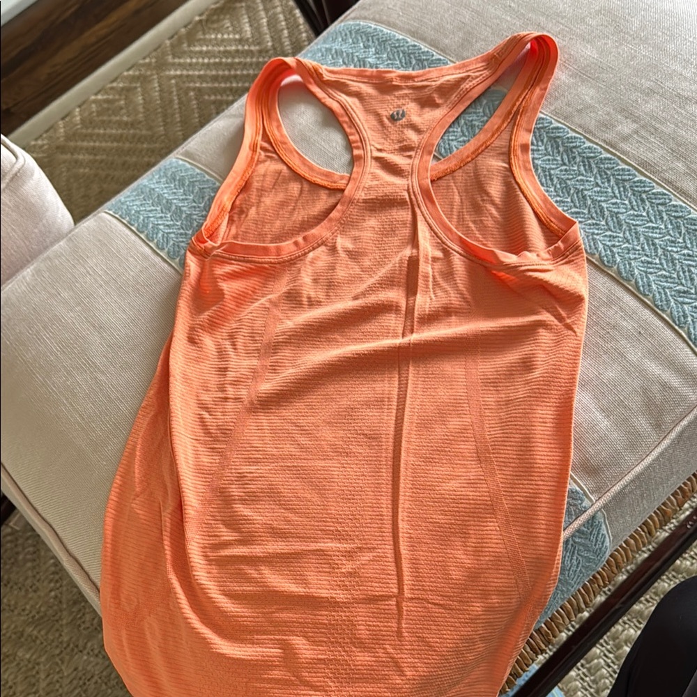 Lululemon Athletica Orange Backless Tank Top